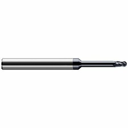 HARVEY TOOL 0.04 in. dia. x 0.06 in. x 0.3250 in. Reach Carbide Ball End Mill for Medium Alloy Steels, 4 Flutes 56640-C3